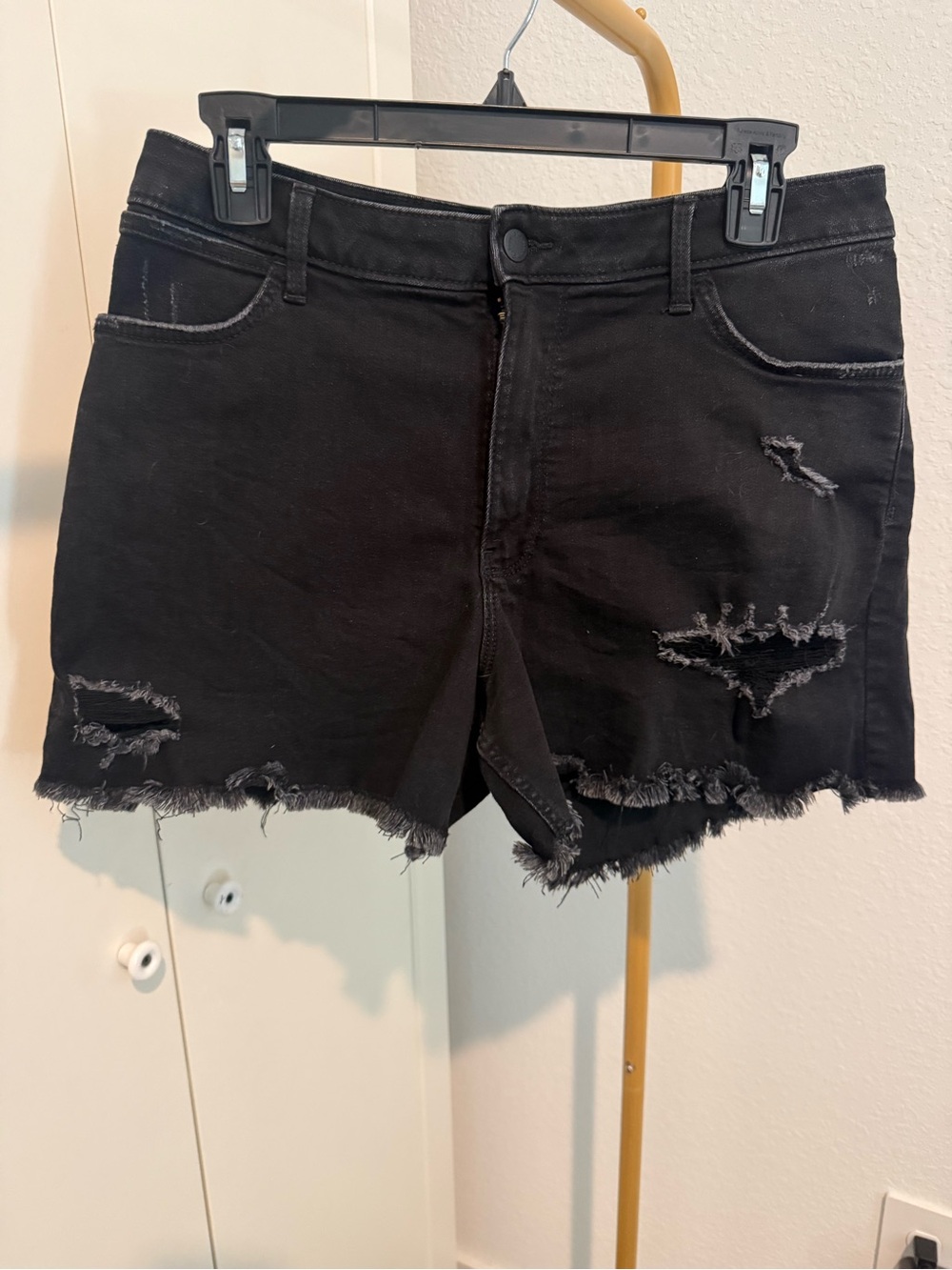 Wrangler Black Distressed Jean Shorts for Women